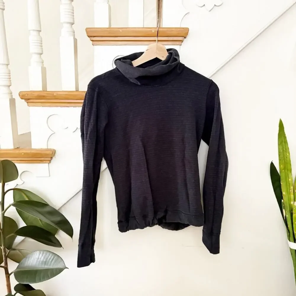 Lululemon Double Up Reversible Pullover Black Double‑Knit Cotton Modal Size S
